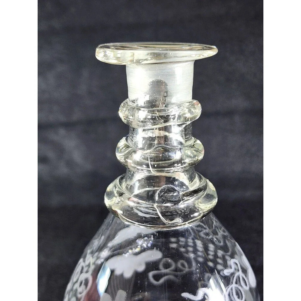 Antique (19th Cent.) Soda Glass Decanter ~Fancy Pinnacle Stopper, Bohemia c.1860